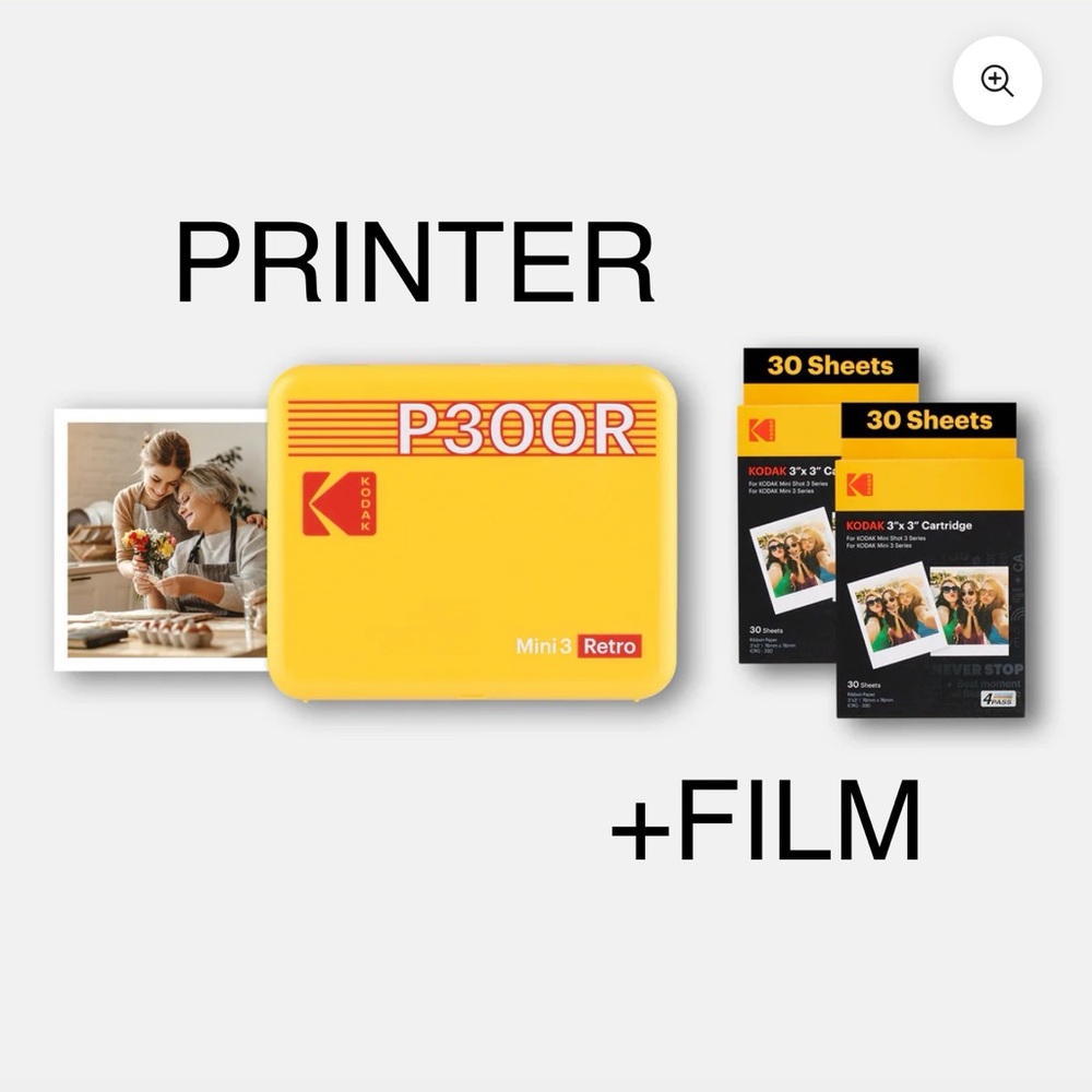 KODAK Retro Mini 3 Yellow Portable Photo Printer